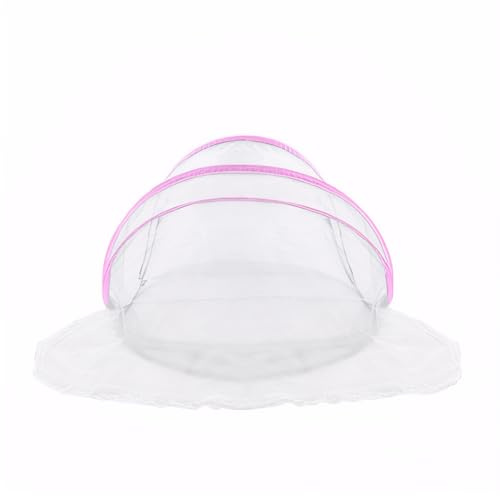 QUXVUIS Moustiquaires pour Lits faciles à Installer pour Les Aventures en Plein air, moustiquaire pour lit Double, lit de Voyage, moustiquaire pour Parcs, Rose, réglable-90 * 75*-150cm