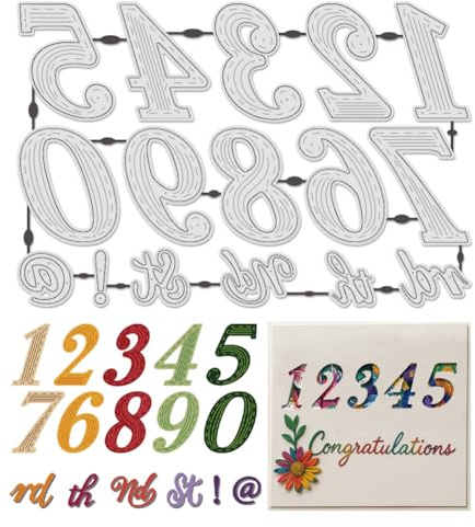UNICRAFTALE 16Stk 0-9 Arabische Zahlen Metall Schneidematrizen Stanzformen Aus Karbonstahl Schablonen Vorlagen Für Kartenherstellung Scrapbooking Prägeschablonen DIY Fotoalbum Dekor