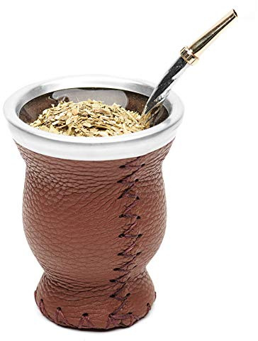 BALIBETOV Yerba Mate Set – Premium Glass Gourd with Leather Wrap & Bombilla
