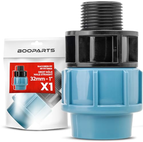 BOOPARTS – Raccord Mâle PP à Visser Ø32–1 26/34 | Polypropylène pour Tube PE | Arrosage, Irrigation & Réseau d'Eau