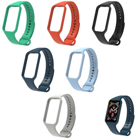 Larebidtex 6 Pièces Bracelets de Sport pour Xiaomi Smart Band 8 Active Bracelet - Silicone Doux et Respirant, Compatible avec Xiaomi Smart Band 8/Redmi Smart Band 2, Bracelets de Remplacement