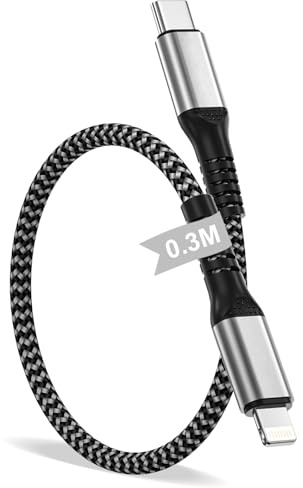 USB C to Lightning Cable Short iPhone Charging Cable 30CM MFi Certified | iPhone Charger Cable Braided Fast Charging iPhone Cable Lead Wire for iPhone 14 13 12 11 Pro Max Mini X XS XR SE 8Plus 7 iPad