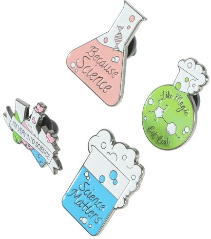 Alipis Broches de Chimie Créatives en Alliage 4pcs, Épingle Émail pour Vêtements et Paquet, Design Original pour Professeurs et Enseignants de Chimie