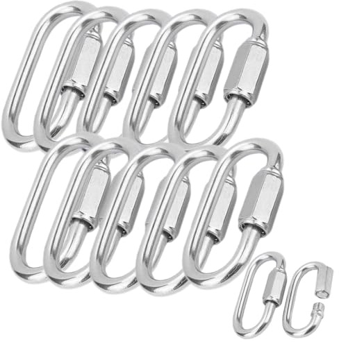 Small Screw Lock Carabiner Clip M3.5,304 Stainless Steel Locking Carabiner, Quick Link Chain Connector Heavy Duty, for Climbing, Fishing, Hiking, Traveling