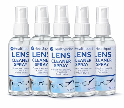 Healthpoint Lens Cleaning Spray - Ultimate Glasses Cleaner Spray for Crystal Clear Vision - Versatile Screen Cleaner Spray for Monitors, TVs & Devices - Efficient Glass Cleaner 5 Pack