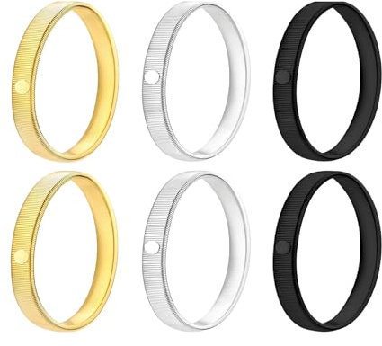 Oavie Metal Armbands, Elastic Shirt Sleeve Holders, 6 Pack | Adjustable elastic fit, Anti-slip design, Vintage metal style, Suitable for bartenders & business, Durable
