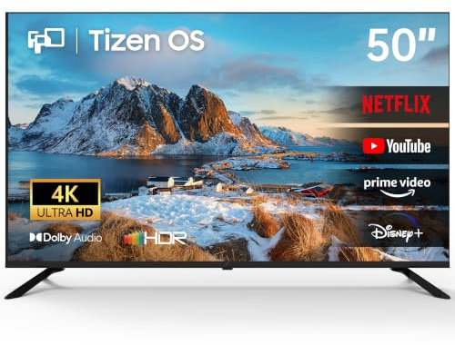 FPD 50-Inch 4K Smart TV Tizen OS wtih Miracast, Dolby Audio, HDR 10, HDMI, Controllo Vocale, Gaming Hub, Flat Screen Televison (AT50, 2026)