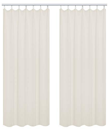 WOLTU Vorhang Blickdicht Gardinen mit Kräuselband für Schiene, 2er Set Leichte & weiche Verdunklungsvorhänge wärmeisolierend Thermovorhang Kälteschutz für Wohnzimmer Schlafzimmer, 135x245cm Creme