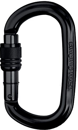 Singing Rock Ozone Ovalkarabiner schwarz, Variante:Screw