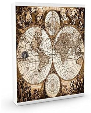 Alubox meiner Pinnwand mit 16 Haken für Schlüssel, Stahl, Weiß/Mehrfarbig, 5 x 24.5 x 31.5 cm