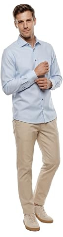 Marvelis Herren Businesshemd Langarm Modern-Fit,Chambray,New Kent,bleu 11,47