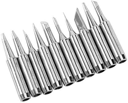 Akozon Bleifrei Lötkolben Spitze 10pcs 900M-T Lötkolbenspitze Ersatz Lötspitze Bleifrei Schraubendreher Eisen Spitze für 936, 937, 938, 969, 8586, 852D Lötstation Werkzeug Löt Rework Station Tool Kit