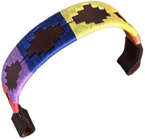 CARLOS DIAZ Designer Echtes Leder Gewachstes Besticktes Gaucho Polo Pferd Zaumzeug Stirnband (Großes (Pferd) 16 Zoll)