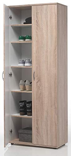 AVANTI TRENDSTORE - Talento - Scarpiera in legno laminato con 2 ante a battente e 5 ripiani interni, disponibile in 2 colorazioni diverse. Dimensioni LAP 70x176x34 cm (Quercia Sonoma)