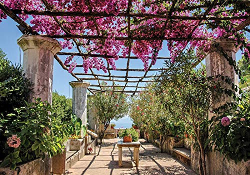 Forwall Fototapete Vlies Tapete Wanddeko Stadt Blumen - Ausblick Stadtpanorama Landschaft Moderne Wandtapete Wanddekoration 10334V8 368cm x 254cm Schlafzimmer Wohnzimmer