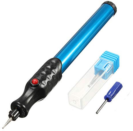 AIHG Electric Engraving Engraver Pen Etching Carve Tool for DIY Stationery School Jewellery Jewelry Metal Glass Stone Plastic Wood Leather - (Cordless Precision Engraver with Diamond Tip Bit), Blue