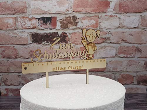 MK Schoenes Schulanfang Lineal Mädchen Caketopper