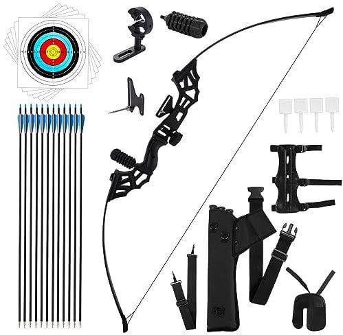 Dostyle Recurve Bogen Takedown Bogenschießen Pfeil und Bogen Set Jagd Langbogen Kit 40 lbs Right Hand