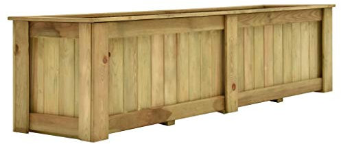 Goliraya Jardinera de Madera de Pino Impregnada Jardineras Exterior Jardineras de Madera Macetas Exterior 196x50x50 cm