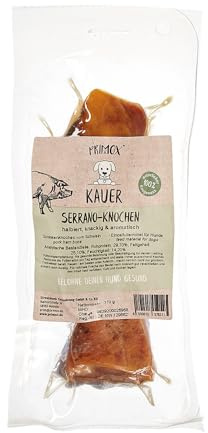 Primo Serrano-Knochen halbiert 1Stk. 370g | Hundekausnack 100% natürlich | Knackig & aromatisch | Zahnpflege & gesunde Beschäftigung