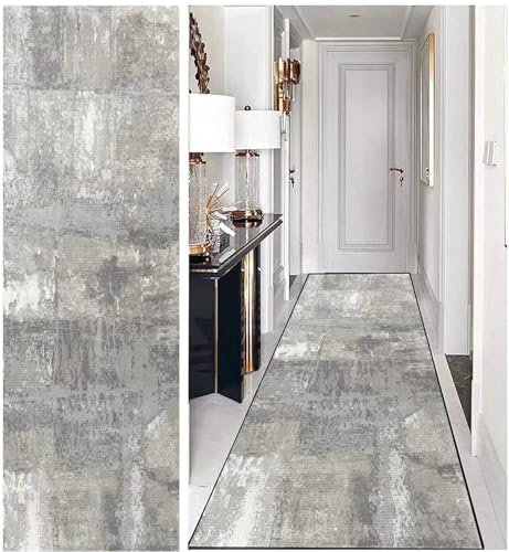 DTUQYX Läufer Lang Flur rutschfest Teppich Küche 60 x 300CM, Polyester Waschbar und Dauerhaft, Schlafzimmer Muster Carpet, für Wohnzimmer Büro Esszimmer, Anpassbar Teppichläufer Meterware