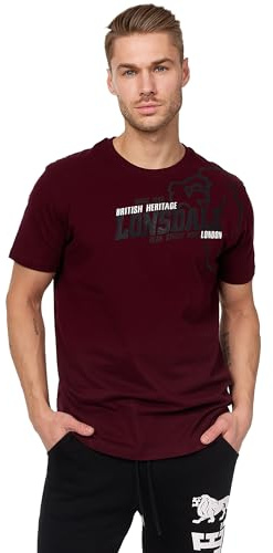 Lonsdale Herren Walkley T-Shirt, Vintage Oxblood, 5XXL