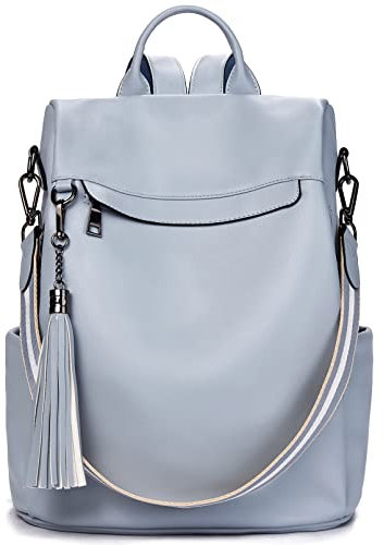BOSTANTEN Damen Rucksack Leder Anti Diebstahl Reiserucksack 2 in 1 Schultertasche Groß Blau
