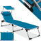 KESSER® Sonnenliege Sun mit Dach Gartenliege Liegestuhl klappbar Sonnendach Verstellbarer Rückenlehne, ergonomisch, gepolsterter Liegefläche, Aluminium Liege Gartenstuhl tragbar Strandliege Petrol