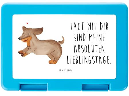 Mr. & Mrs. Panda Brotdose Hund Dackel - Geschenk, Essensdose, Sprüche, Lunchbehälter, Hundemotiv, Brotdose Aus Glas, Herz, Hunderasse, Hunde,