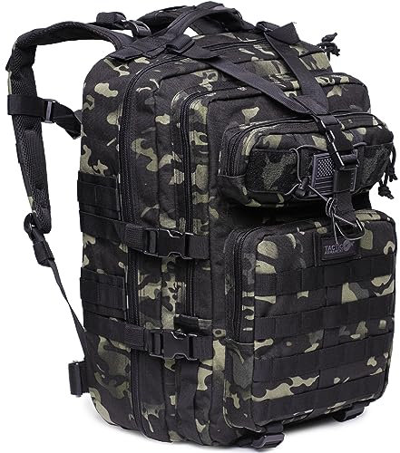 Tacticon 24BattlePack Taktischer Rucksack – 40L Militärrucksack für Damen und Herren – Bug Out Bag für 1–3 Tage – Range Rucksack, Schwarz Camouflage, Large, Rucksack, Rucksäcke