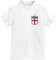 Kids England Football Tshirt Cup Team Game Shield Design (White, 9-11 Years)