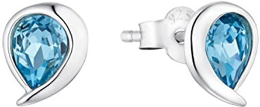 Amor Ohrstecker 925 Sterling Silber Damen Ohrschmuck, mit Preciosa, 0,8 cm, Silber, Kommt in Schmuck Geschenk Box, 2026580