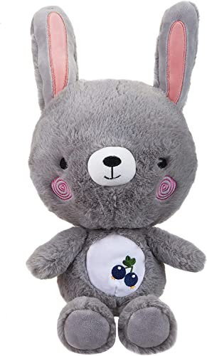 PMS Easter Bunny Rabbit Blueberry Scented Plush Toy Teddy Bear 30cm Super Soft Fluffy Grey Sensory Cuddly Toy With Embroidered Details