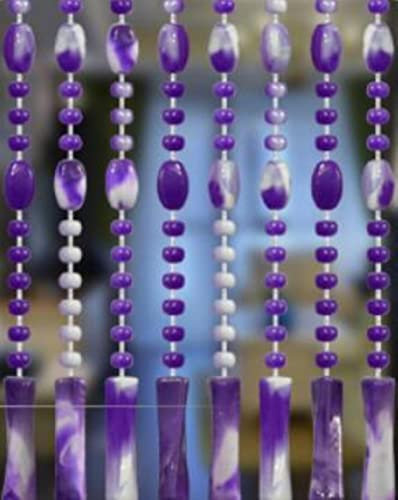 KIDEXO Innendekoration Türvorhänge Wohnzimmer Trennwand Ornamente Perlenvorhänge-Lila,28 Saiten 185cm