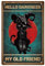 SUPERDANT Katze Hexe Blechschild Schwarze Katze Metallschild Eisen Wanddekoration Dunkelheit Retro Blechschilder Mein Alter Freund Zitate Metallschilder Schlafzimmer Badezimmer Poster Dekor