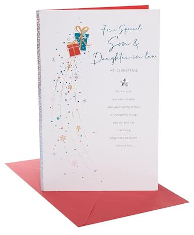 UK Greetings Weihnachtskarte für Sohn und Schwiegertochter – schönes Geschenk-Design
