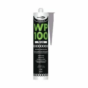 WP100 Silicone Sealant Seal Rapid Coloured Cure Mastic External Door Windows EU4 Bath Shower Basin Window Frames Quick Drying (Anthracite) (Mid Grey)