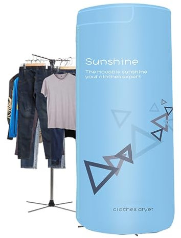 Secadora de Ropa Plegable de 900W, Secadora Portátil de Aire Caliente de Bajo Consumo, Tendedero Eléctrico Para Ropa, Armario de Secado de Aire Caliente para Ropa Húmeda Interior de Acero Inoxidable