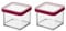 Rotho Loft quadratische Vorratsdose mit Deckel und Dichtung, Kunststoff (SAN) BPA-frei, transparent/rot, 0,5l (10,0 x 10,0 x 7,2 cm), 0.5 l quadratisch (Packung mit 2)
