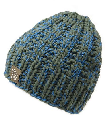 ELBEC Dolomites Bro Mütze, handgefertigt aus den Dolomiten, Merinowolle und Alpaka, 100 % italienisch, von höchster Qualität, geeignet für Temperaturen von -20°C / +10°C, zweifarbig, Grün/Türkis, One