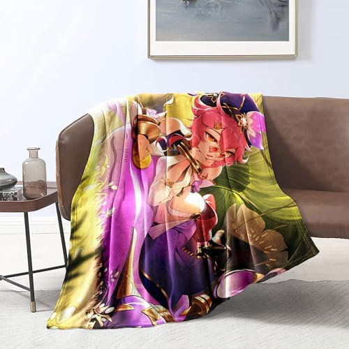 CHTLIFQ 3D Bettwäsche Genshin Impact Dori Fleece Überwurfdecke für Bett, Couch, Sofa, weiches Flanell, für alle Jahreszeiten, für Kinder, Teenager, Jungen, Mädchen, 150 x 200 cm, Flanell