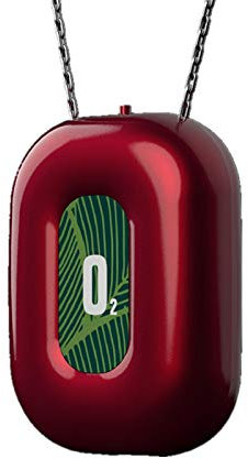 Fcuajdkq Collar purificador de aire portátil, mini ambientador portátil, ionizador, generador de iones negativos para viajes, color rojo
