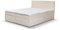 VENASI MÖBEL Gloria Boxspringbett mit Bettkästen H2/H3 Matratze und Topper Cord-Stoff (Beige, 140 x 200 cm)