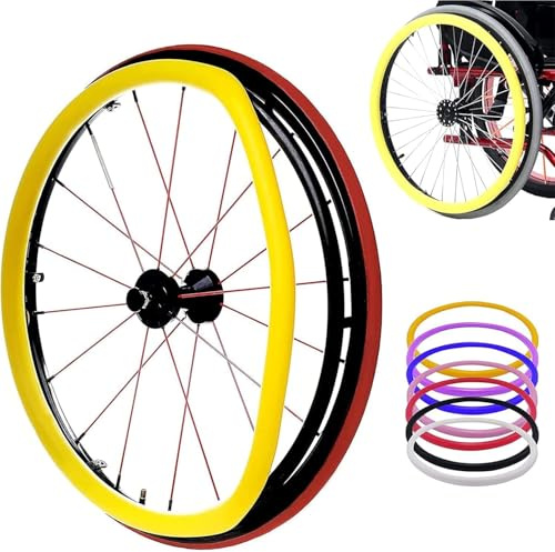 1pair Wheelchair Push Rim Covers,Wheelchair Cover,Silicon Wheelchair Wheel Covers (Yellow)