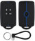 Coque clé de Voiture pour Re-Nault Clio Megane Koleos Kadjar Kangoo Twingo Talisman Captur Espace Dacia Duster, 4 Boutons Silicone TPU Voiture Protection étui Souple Coque Cle(Bleu, avec Corde à Clés)