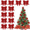 12 Stück Weihnachtsschleifen Rot, Weihnachten Schleifen Deko, Rot Glitzer Schleifen Weihnachtsdeko, Weihnachtsbaumschmuck Schleifen, für Weihnachten Dekoration, Familienfeiern, Hochzeitsfeiern