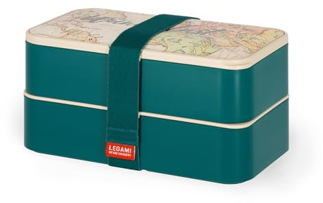 Legami - Porta Pranzo, Lunch Box con 3 Posate Incluse, Travel, Contenitore Porta Pranzo, Capacità 1200 ml, a Prova di Perdite, Adatto a Microonde e Lavastoviglie, Ideale per Scuola, Ufficio, Lavoro