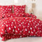 Cotton Market Bettwäsche - Baumwoll-Mikrofaser Weihnachts-Set 2-Teilig - Bettbezug 135x200 cm und Kissenbezug 70x80 cm - Weihnachtliche Eleganz, Rot und Weiß