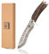 zayiko WildForge Damast Jagdmesser mit 15 cm Klinge aus 67 Lagen Kupfer-Bronze-Damaststahl und edlem Hirschhorngriff I Handgefertigtes Outdoor Messer mit Lederscheide I Premium Damast Sammlermesser