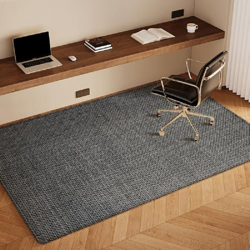 JANEMUA Computer Stuhl Matten Für Haus Und Büro Bodenmatte, Anti-Rutsch-Profi-Schutz-Matte, Leicht Zu Reinigen Dauerhaften Bodenschutz-Drak Grey||100 * 140CM